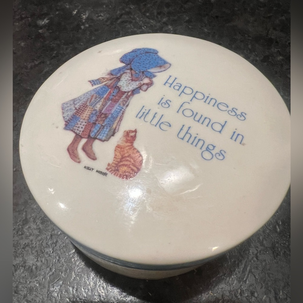 Vintage Holly Hobby Trinket box “Blue Girl”